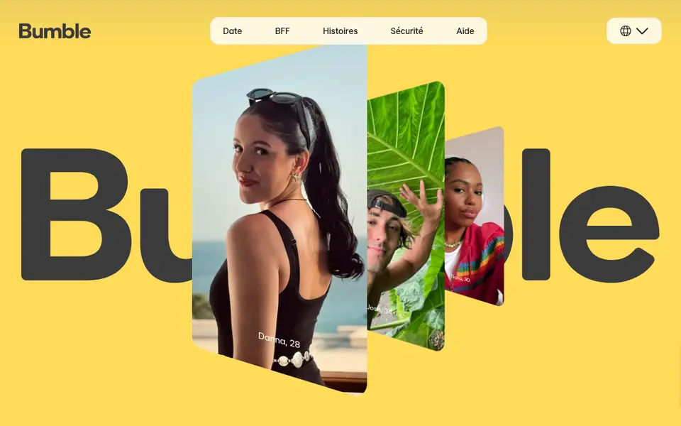 Avis Bumble: page d’accueil de bumble.com en français