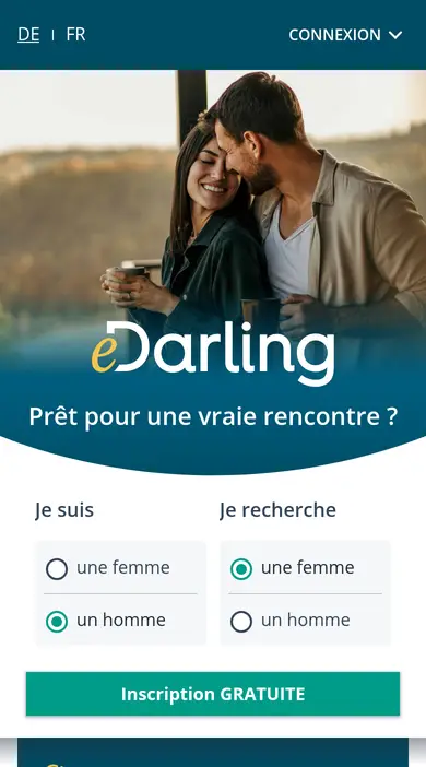 Avis eDarling: sur smartphone, le site mobile de fr.edarling.ch, utilisable dans le navigateur